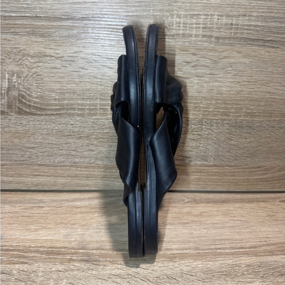 Everlane The Day Twist Slip On Sandals Black Leather Women’s Size 7.5 Flats - Picture 8 of 14